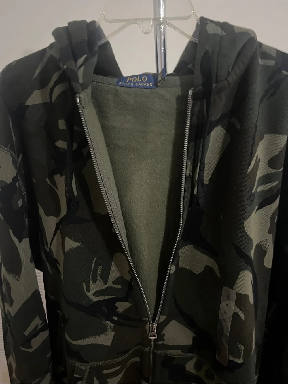 Polo by Ralph Lauren Olive & Black Camo Full Zip Sweatshirt Hoodie